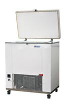 Laboratory freezer / chest / stainless steel / on casters