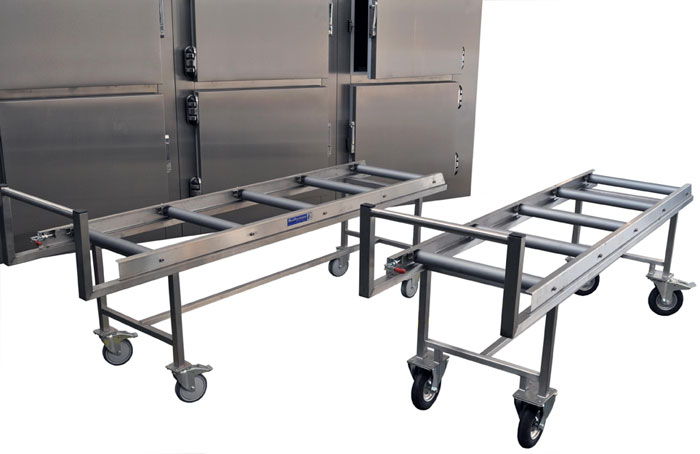 Mortuary trolley / with scale / stainless steel