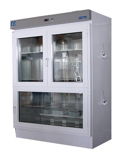 Laboratory freezer / chest / stainless steel / on casters